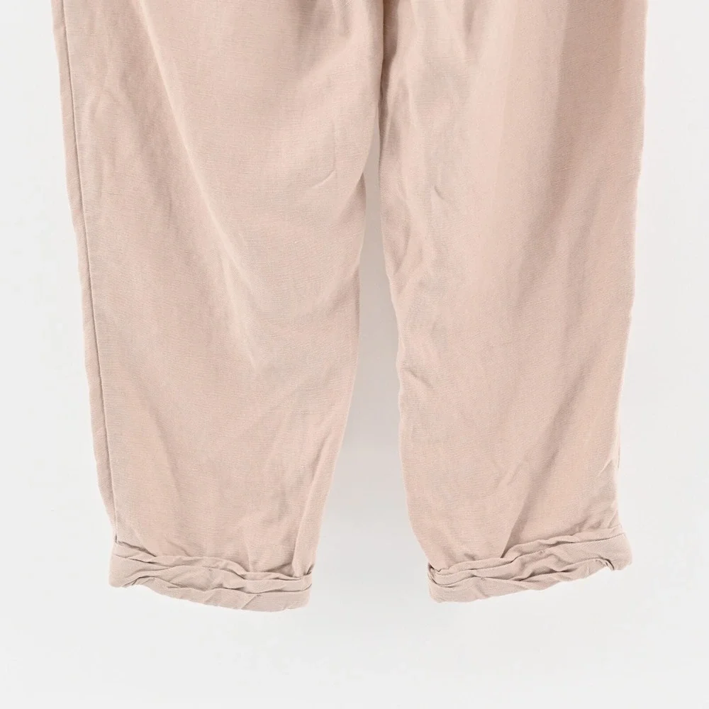 Aritzia Wilfred Allant Cropped Pants Womens Size 2 Pink Linen Boho Chic